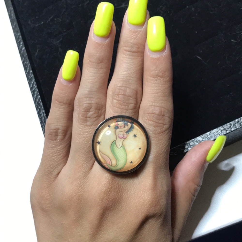 Tattoo Flash Mermaid Ring